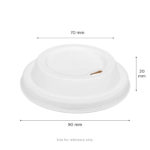 Karat Earth 90mm Bagasse Sipper Dome Lid for 10-24oz Hot Cup, White - 500 pcs - Image 5
