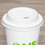 Karat Earth 90mm Bagasse Sipper Dome Lid for 10-24oz Hot Cup, White - 500 pcs - Image 4