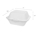 Karat Earth 6''x6'' Molded Fiber Hinged Containers, PFAS Free, White - 500 pcs - Image 6