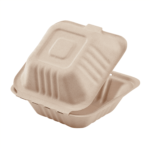 Karat Earth 6''x6'' Molded Fiber Hinged Containers, PFAS Free, Natural - 500 pcs - Image 8