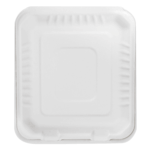 Karat Earth 3 Compartments, 8''x8'' Molded Fiber Hinged Containers, PFAS Free, White - 200 pcs - Image 7