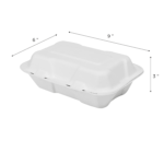Karat Earth 9''x6'' Molded Fiber Hinged Containers, PFAS Free, White - 200 pcs - Image 7