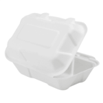 Karat Earth 9''x6'' Molded Fiber Hinged Containers, PFAS Free, White - 200 pcs - Image 9