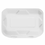 Karat Earth 9''x6'' Molded Fiber Hinged Containers, PFAS Free, White - 200 pcs - Image 3
