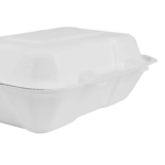 Karat Earth 9''x6'' Molded Fiber Hinged Containers, PFAS Free, White - 200 pcs - Image 5