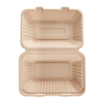 Karat Earth 9''x6'' Molded Fiber Hinged Containers, PFAS Free, Natural - 200 pcs - Image 6