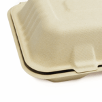 Karat Earth 2 Compartments, 9''x6'' Molded Fiber Hinged Containers, PFAS Free, Natural - 200 pc - Image 6