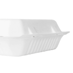Karat Earth 9''x9'' Molded Fiber Hinged Containers, PFAS Free, White - 200 pcs - Image 8