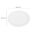 Karat Earth 10''x8'' Molded Fiber Oval Plates, PFAS Free, White - 500 pcs - Image 5