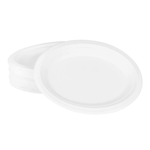 Karat Earth 10''x8'' Molded Fiber Oval Plates, PFAS Free, White - 500 pcs - Image 3