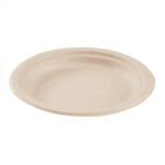 Karat Earth 6'' Molded Fiber Round Plates, PFAS Free, Natural - 1,000 pcs - Image 2