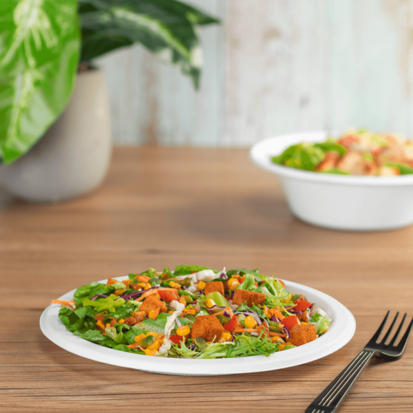 Karat Earth 9'' Molded Fiber Round Plates, PFAS Free, White - 500 pcs