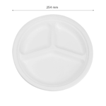 Karat Earth 3 Compartments, 10'' Molded Fiber Round Plates, PFAS Free, White - 500 pcs - Image 13