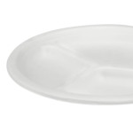 Karat Earth 3 Compartments, 10'' Molded Fiber Round Plates, PFAS Free, White - 500 pcs - Image 17