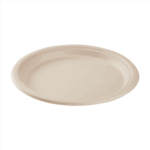Karat Earth 10'' Molded Fiber Round Plates, PFAS Free, Natural - 500 pcs - Image 2