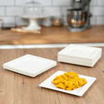 Karat Earth 8”x 8” Molded Fiber Square Plates, PFAS Free, White - 500 pcs - Image 4