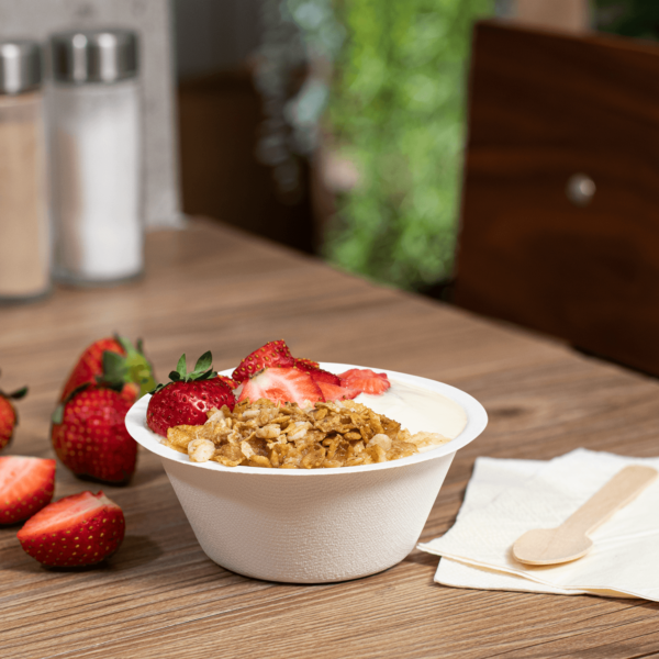 Karat Earth 8oz PFAS Free Eco-Friendly Bagasse Rice Bowl, White - 1,000 pcs