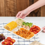 Karat Earth 5 Compartments, 10" Molded Fiber Trays, PFAS Free, White - 100 pcs - Image 3