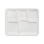 Karat Earth 5 Compartments, 10" Molded Fiber Trays, PFAS Free, White - 100 pcs - Image 6