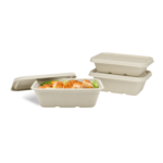 Karat Earth 20oz Natural Bagasse Take Out Container, Rectangular - 500 pcs - Image 2