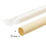 Karat Earth 9" Diagonal Cut Bamboo Fiber Colossal Straws (12mm) Paper Wrapped, Natural - 1,600 pcs - Image 6