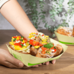 Karat Earth 3.0 lb Bamboo Natural Food Tray, Generic Print - 500 pcs - Image 3