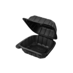 Karat Earth 6" x 6" Mineral Filled PP Hinged Container, Black - 400 pcs - Image 2