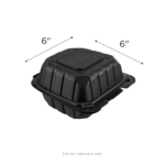 Karat Earth 6" x 6" Mineral Filled PP Hinged Container, Black - 400 pcs - Image 7