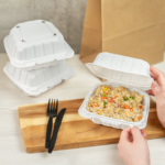 Karat Earth 6" x 6" Mineral Filled PP Hinged Container, White - 400 pcs - Image 4