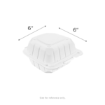 Karat Earth 6" x 6" Mineral Filled PP Hinged Container, White - 400 pcs - Image 5