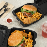 Karat Earth 8" x 8" Mineral Filled PP Hinged Container, Black - 200 pcs - Image 7