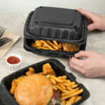 Karat Earth 8" x 8" Mineral Filled PP Hinged Container, Black - 200 pcs - Image 8