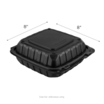 Karat Earth 8" x 8" Mineral Filled PP Hinged Container, Black - 200 pcs - Image 2