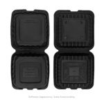Karat Earth 8" x 8" Mineral Filled PP Hinged Container, Black - 200 pcs - Image 5
