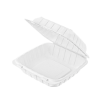 Karat Earth 8" x 8" Mineral Filled PP Hinged Container, White - 200 pcs - Image 4