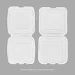 Karat Earth 8" x 8" Mineral Filled PP Hinged Container, White - 200 pcs - Image 2