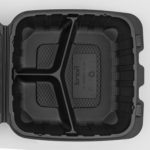 Karat Earth 8" x 8" Mineral Filled PP Hinged Container, Black, 3 compartments - 200 pcs - Image 8