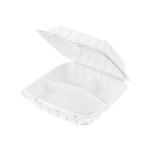 Karat Earth 8" x 8" Mineral Filled PP Hinged Container, White, 3 compartments - 200 pcs - Image 8