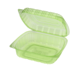 Karat Earth 8''x8'' PLA Hinged Containers, Green - 250 pcs - Image 2