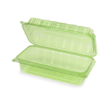 Karat Earth 9''x5'' PLA Hinged Containers, Green - 250 pcs - Image 2