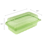 Karat Earth 9''x5'' PLA Hinged Containers, Green - 250 pcs - Image 4