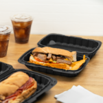 Karat Earth 9" x 6" Mineral Filled PP Hinged Container, Black - 250 pcs - Image 6