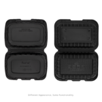 Karat Earth 9" x 6" Mineral Filled PP Hinged Container, Black - 250 pcs - Image 4