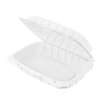 Karat Earth 9" x 6" Mineral Filled PP Hinged Container, White - 250 pcs - Image 2