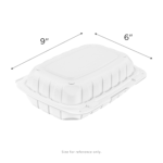 Karat Earth 9" x 6" Mineral Filled PP Hinged Container, White - 250 pcs - Image 4