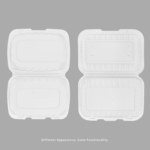 Karat Earth 9" x 6" Mineral Filled PP Hinged Container, White - 250 pcs - Image 7