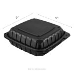 Karat Earth 9" x 9" Mineral Filled PP Hinged Container, Black - 120 pcs - Image 5