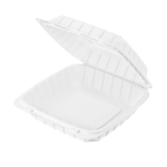 Karat Earth 9" x 9" Mineral Filled PP Hinged Container, White - 120 pcs - Image 8