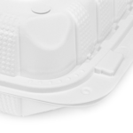 Karat Earth 9" x 9" Mineral Filled PP Hinged Container, White - 120 pcs - Image 2