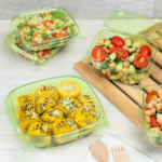 Karat Earth 16oz PLA Hinged Deli Container, Green - 200 pcs - Image 2